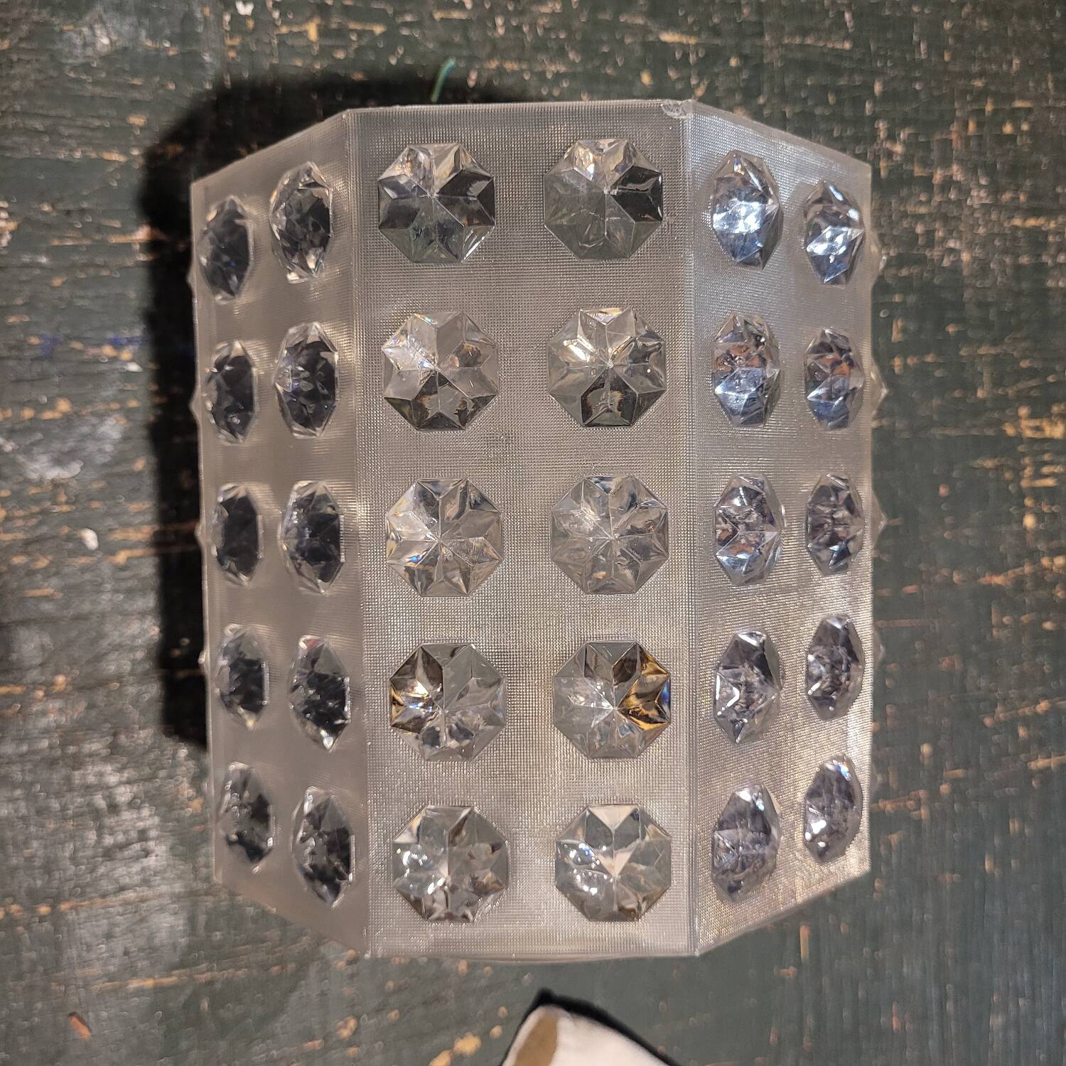 Vintage hexagonal cabochon pendant light – 70s