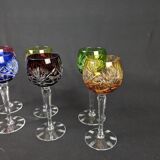 Series of 6 Roemer cut crystal glasses