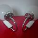 Pair of chrome and glass opaline sconces vintage 70s