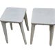 2 tabourets bois peint blanc avec pieds compas