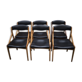 Six chaises vintage en teck  1960