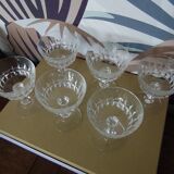 6 crystal champagne glasses
