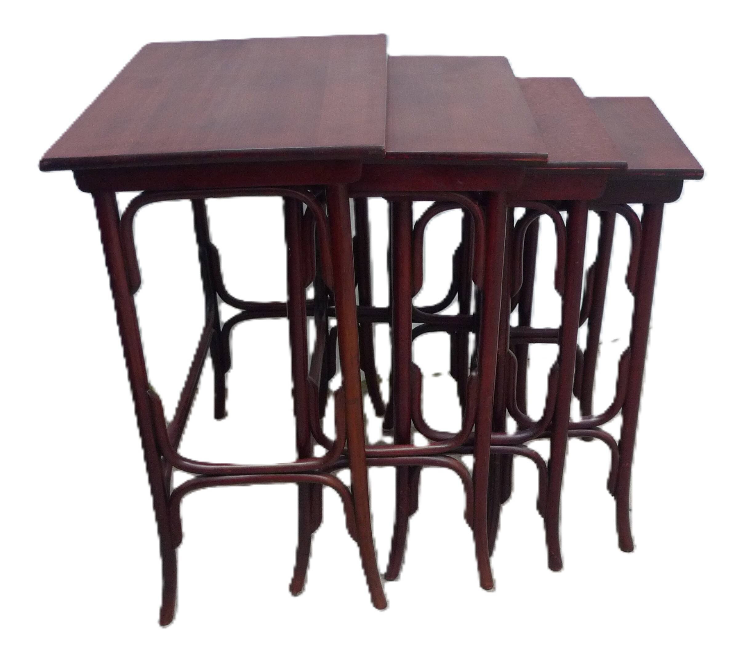 Four Thonet nesting tables.