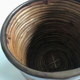 Rattan and brass planter