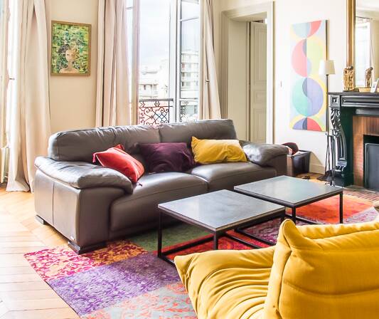 Roche Bobois 220 cm 3-seater leather sofa in very good condition, anthracite grey