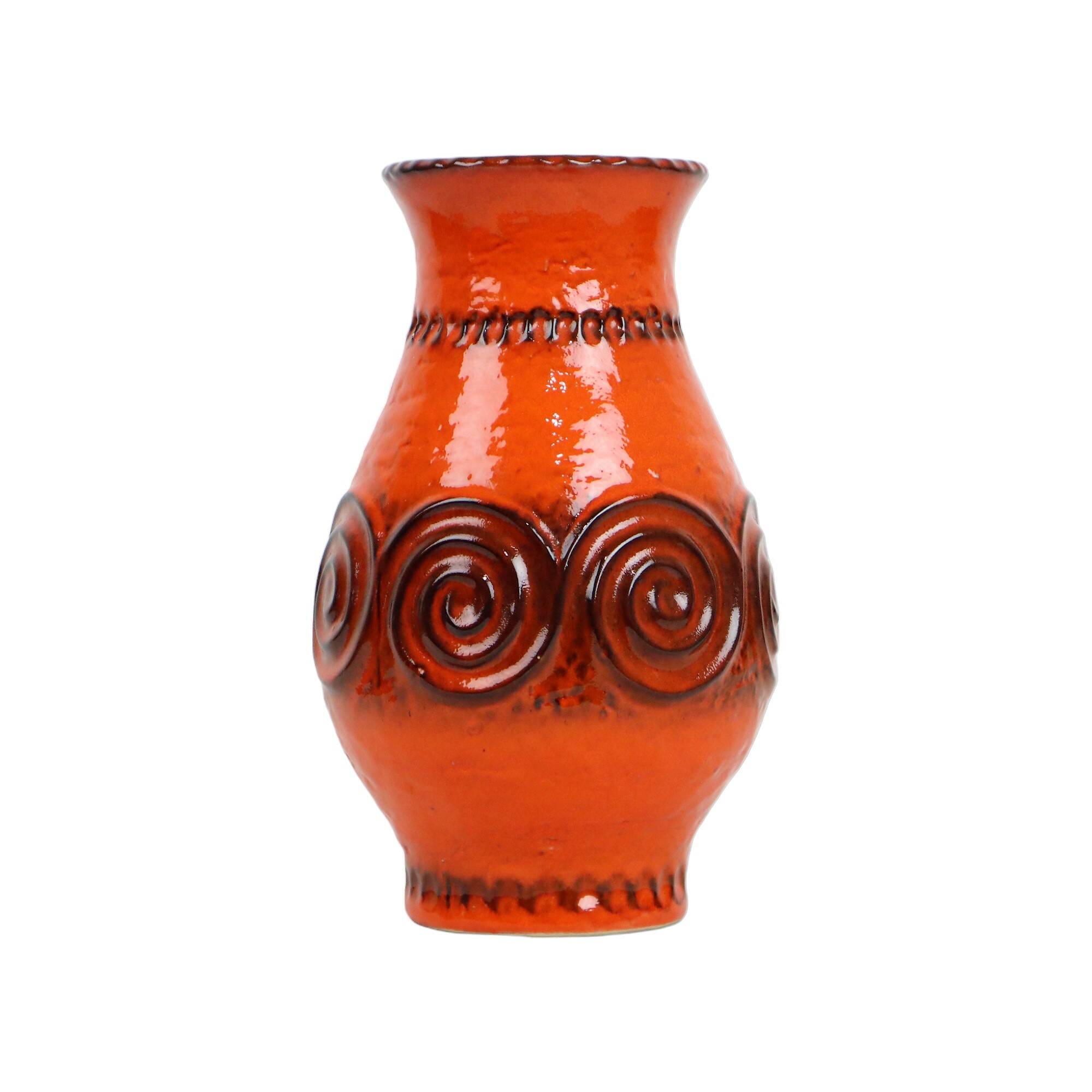 Vintage Orange Vase Jasba West Germany Pottery Retro 322 11-28