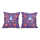 Set of 2 vintage embroidered cushion covers 48x48 cm