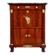 Rare four-column secretary from the Empire period in flame mahogany and bronze.
