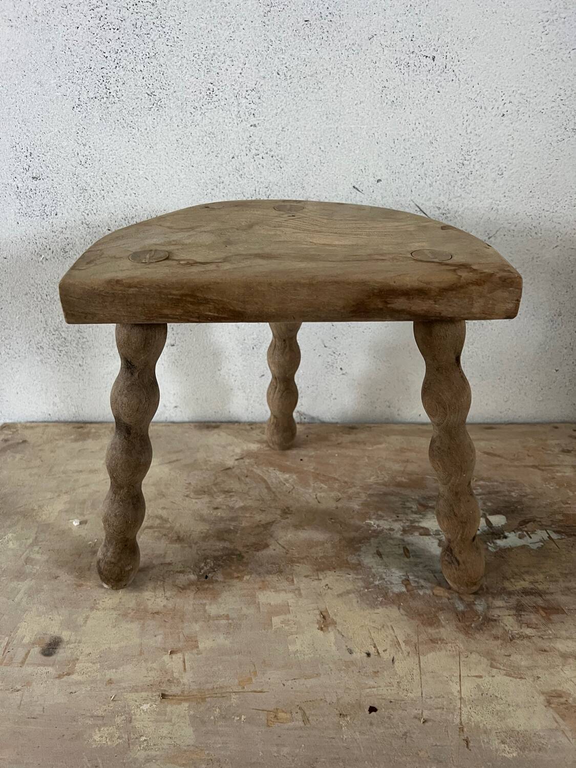 Small raw tripod stool