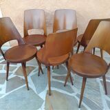 Suite of 6 chairs by Bistrot Baumann model Mondor 1960s