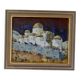Original Swedish Mid-Century Oil on Canvas “Town” by Tage Garvik Vintage & Framed