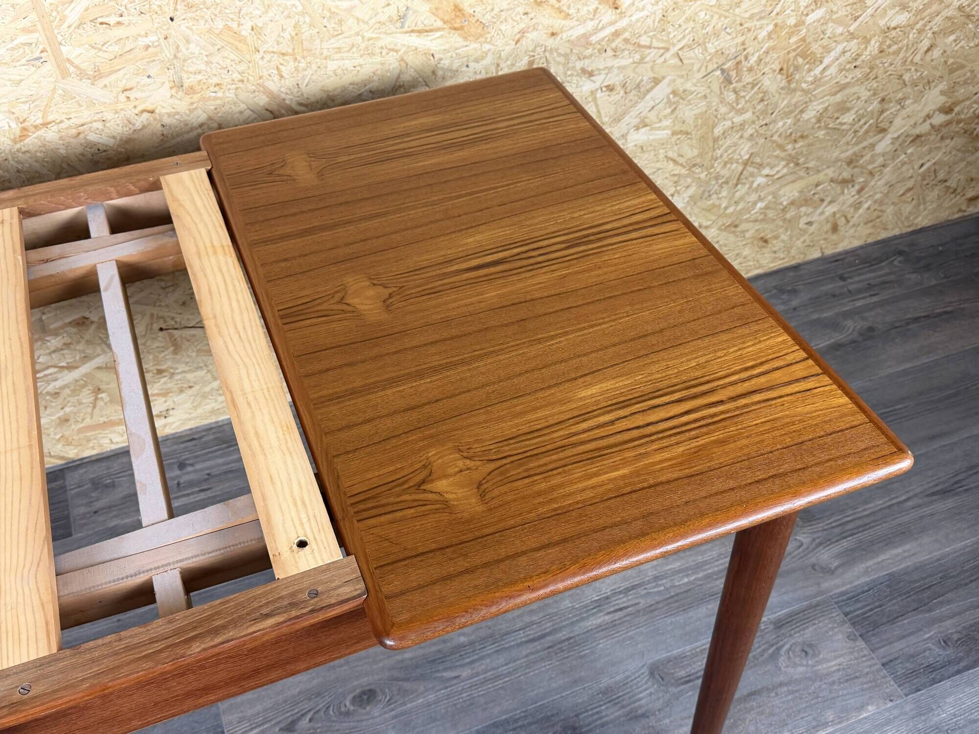 1960s 1970s Teak Extendable Dining Table Made in Denmark Danish Design