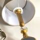 Lampe vintage en métal doré et cristal