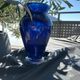 Cobalt blue glass vase, signed, glass art piece.