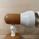 Pair of wall lights in pine and white metal 1980