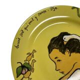 Assiette à dessert Gien, Léda 1889, musée Gauguin Tahiti