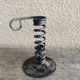 Vintage metal spring candle holder