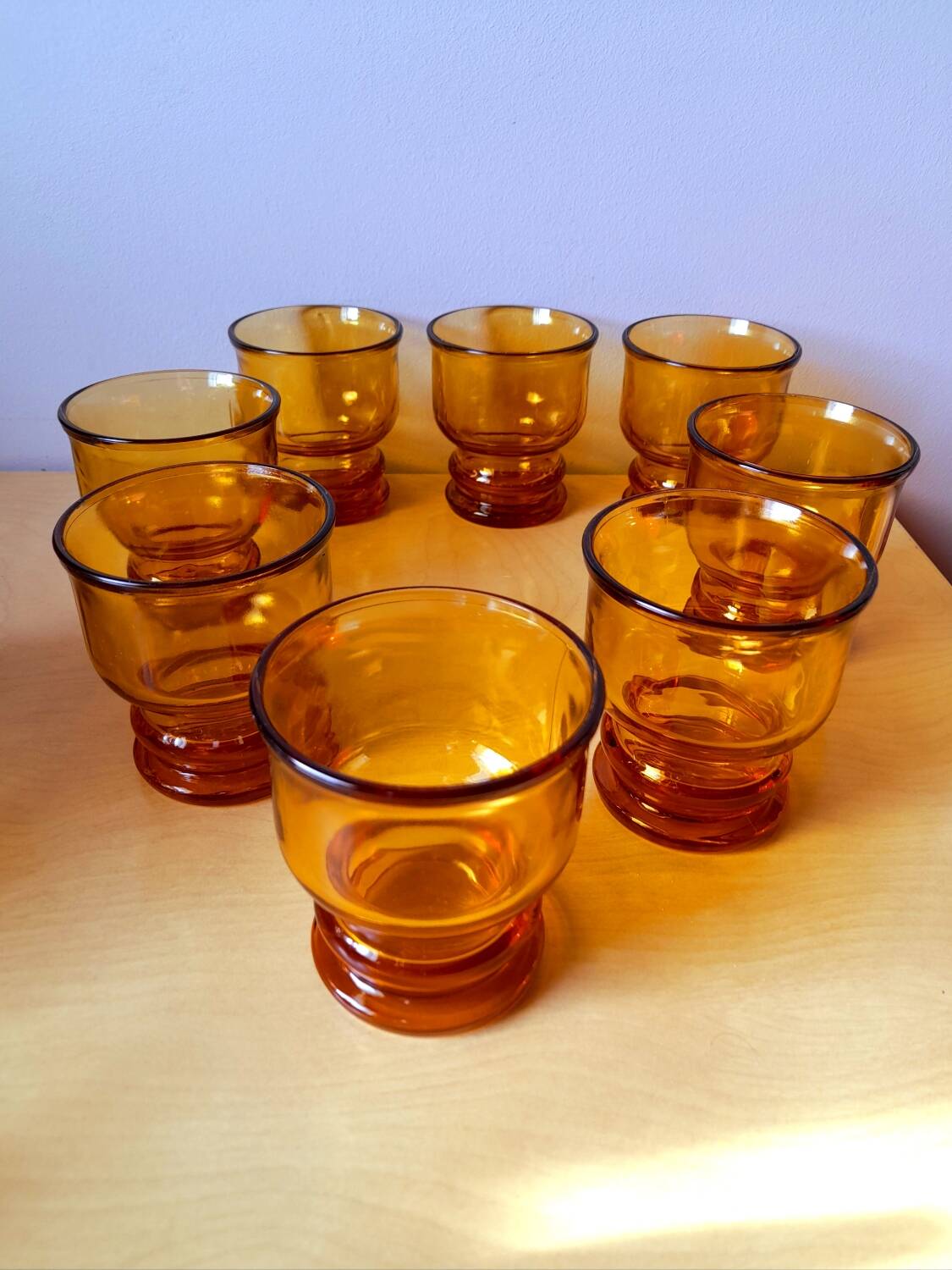 Amber glasses from the 1970s