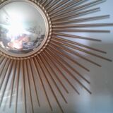 Large brass sun mirror diameter 71 cm