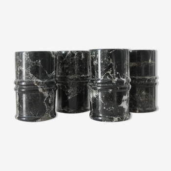 Set of 4 black marble glasses