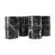Set of 4 black marble glasses