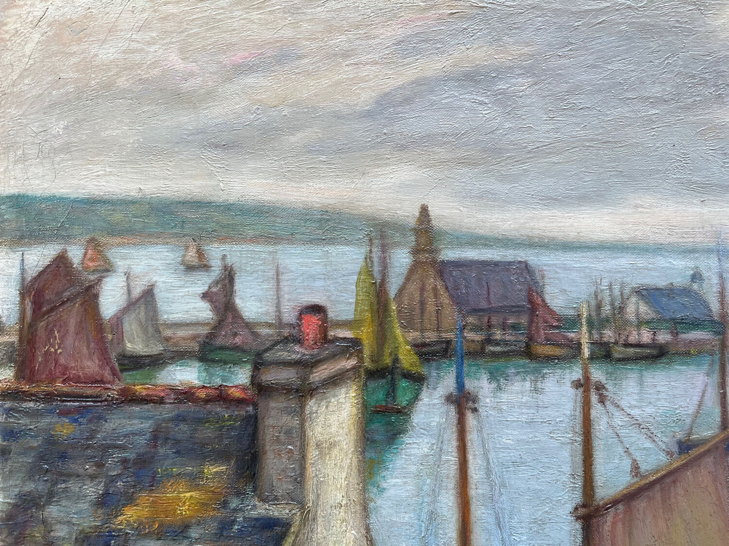 The port of Camaret, oil on canvas signed Henry Gaulet