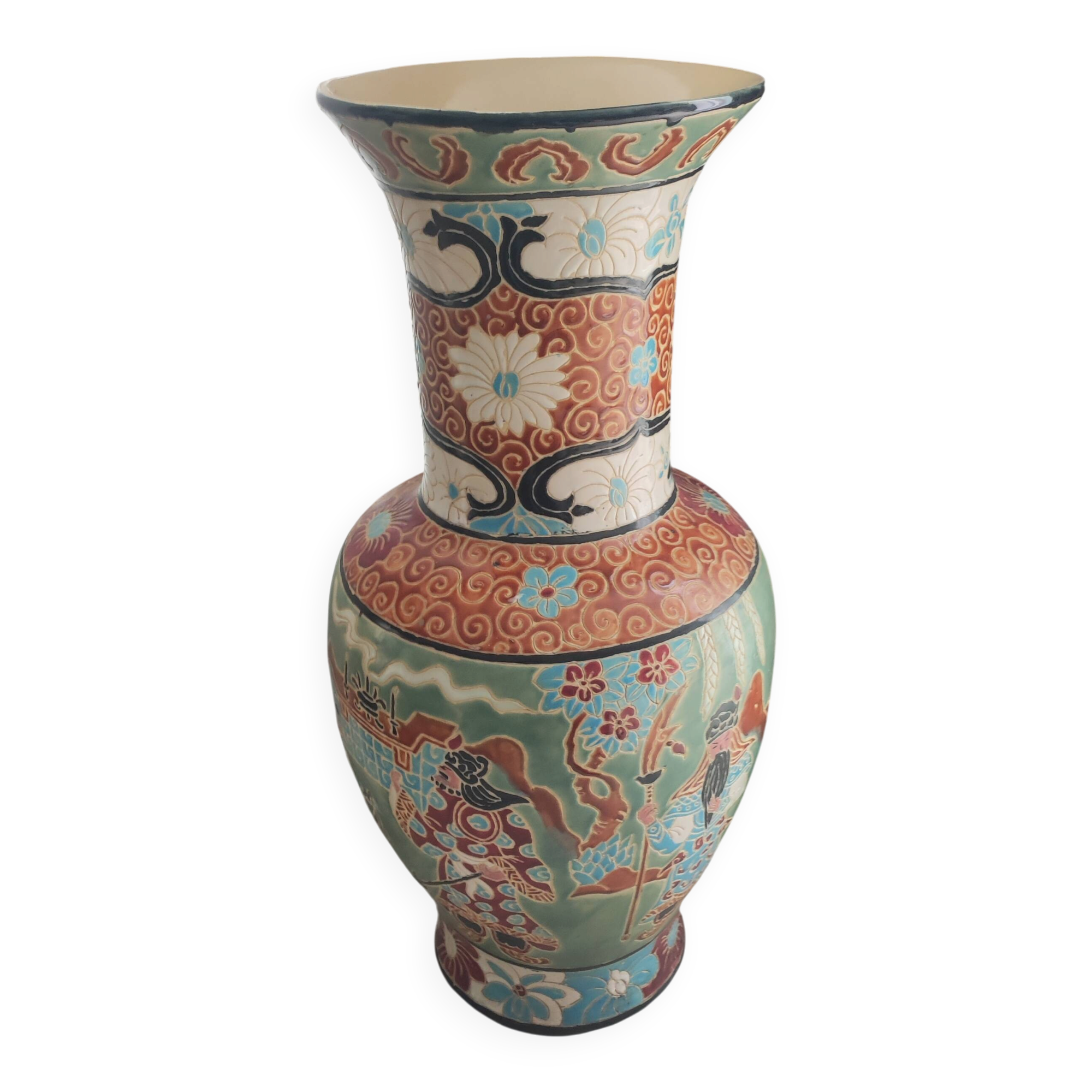 Exceptional Antique Chinese Vase Fencai Enamelled – Height 80 cm / Width 3