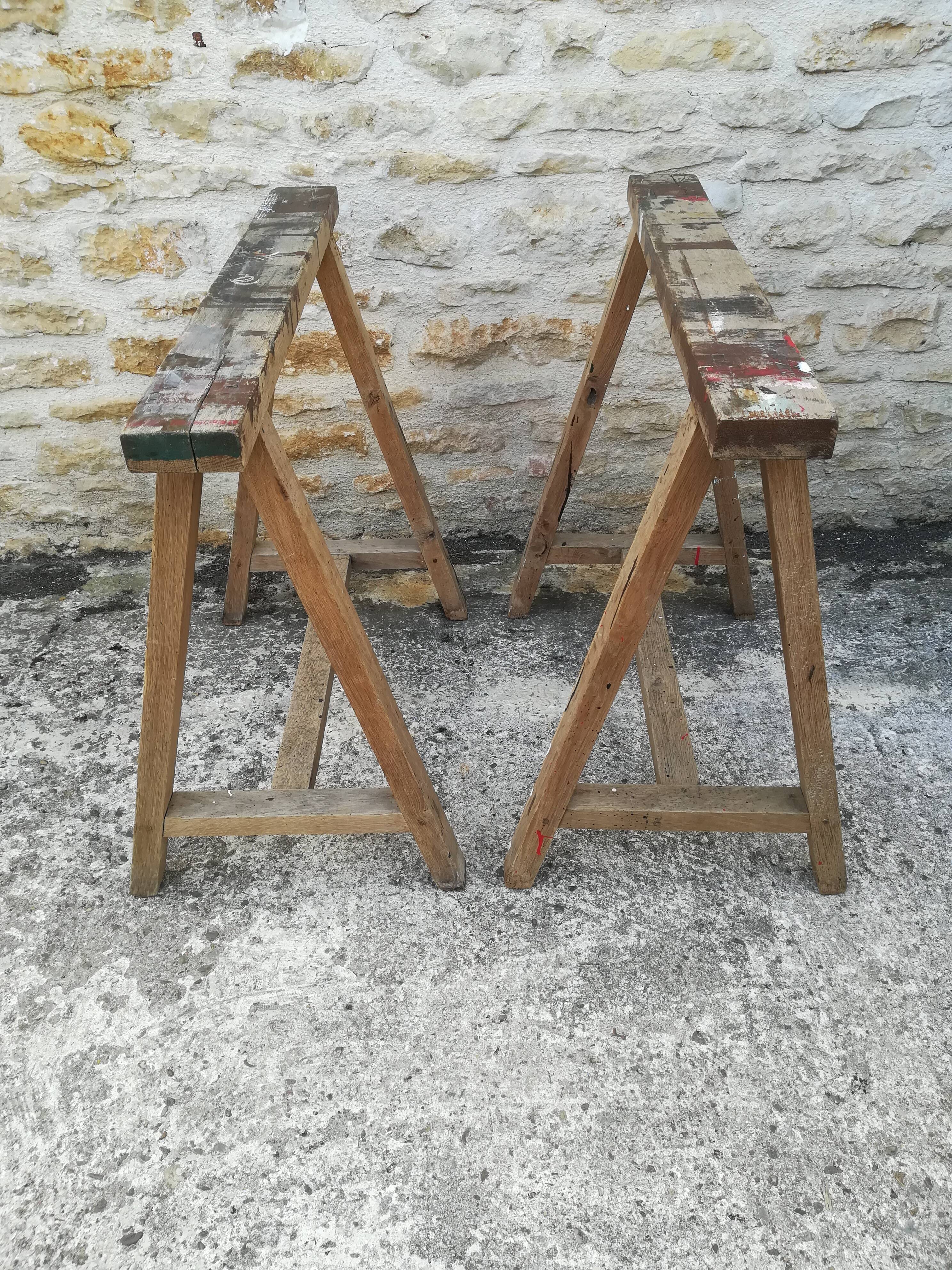 Farm table on trestles