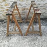 Farm table on trestles