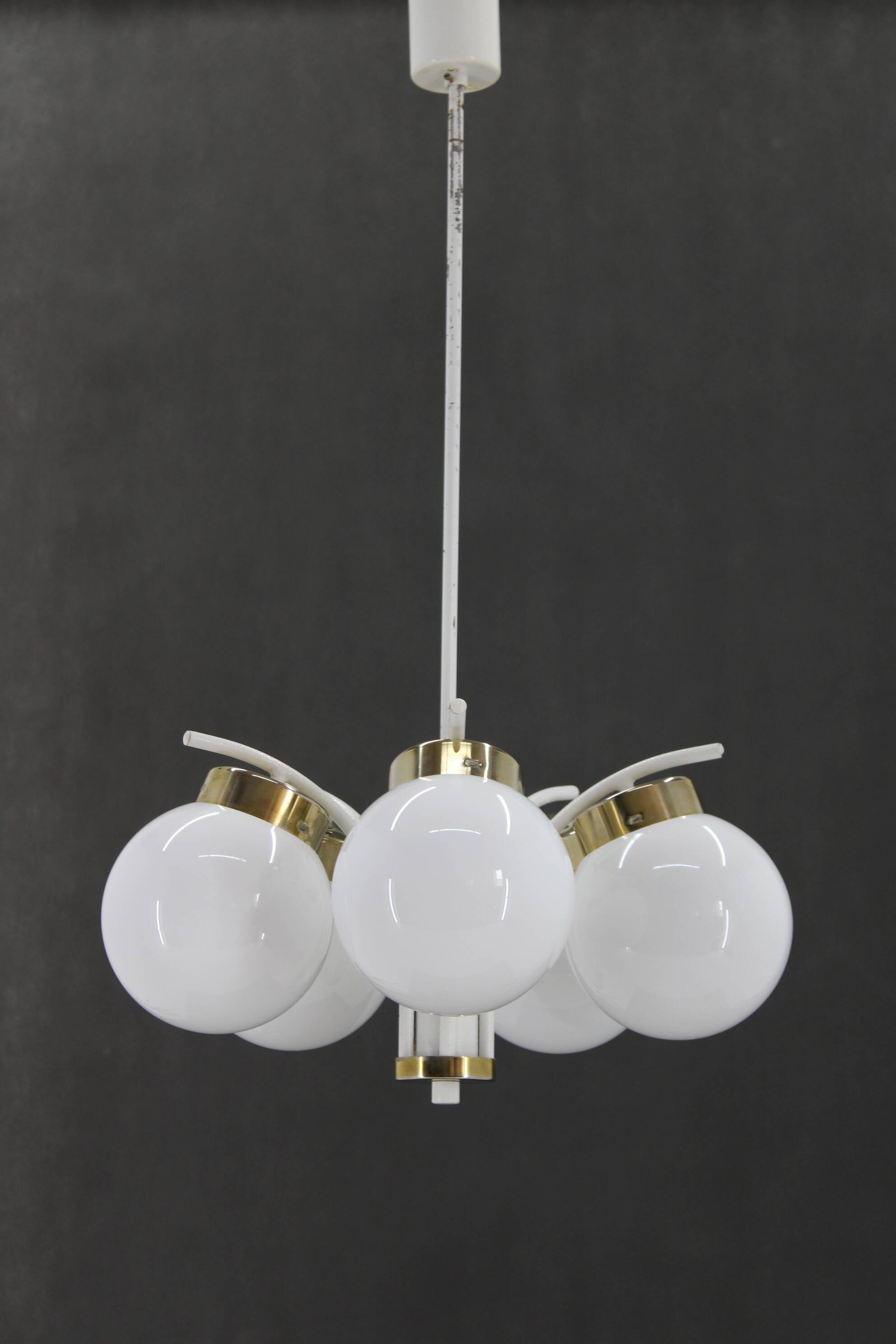 1970s Glass Chandelier by Instala Decin, Czechoslovakia