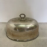 Grande cloche de service en métal argenté XIXe