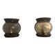 Pair of bronze and glass wall lights from the mid-century, 1960, Italy.