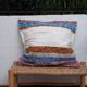 Handwoven cushion cover made from recycled cotton