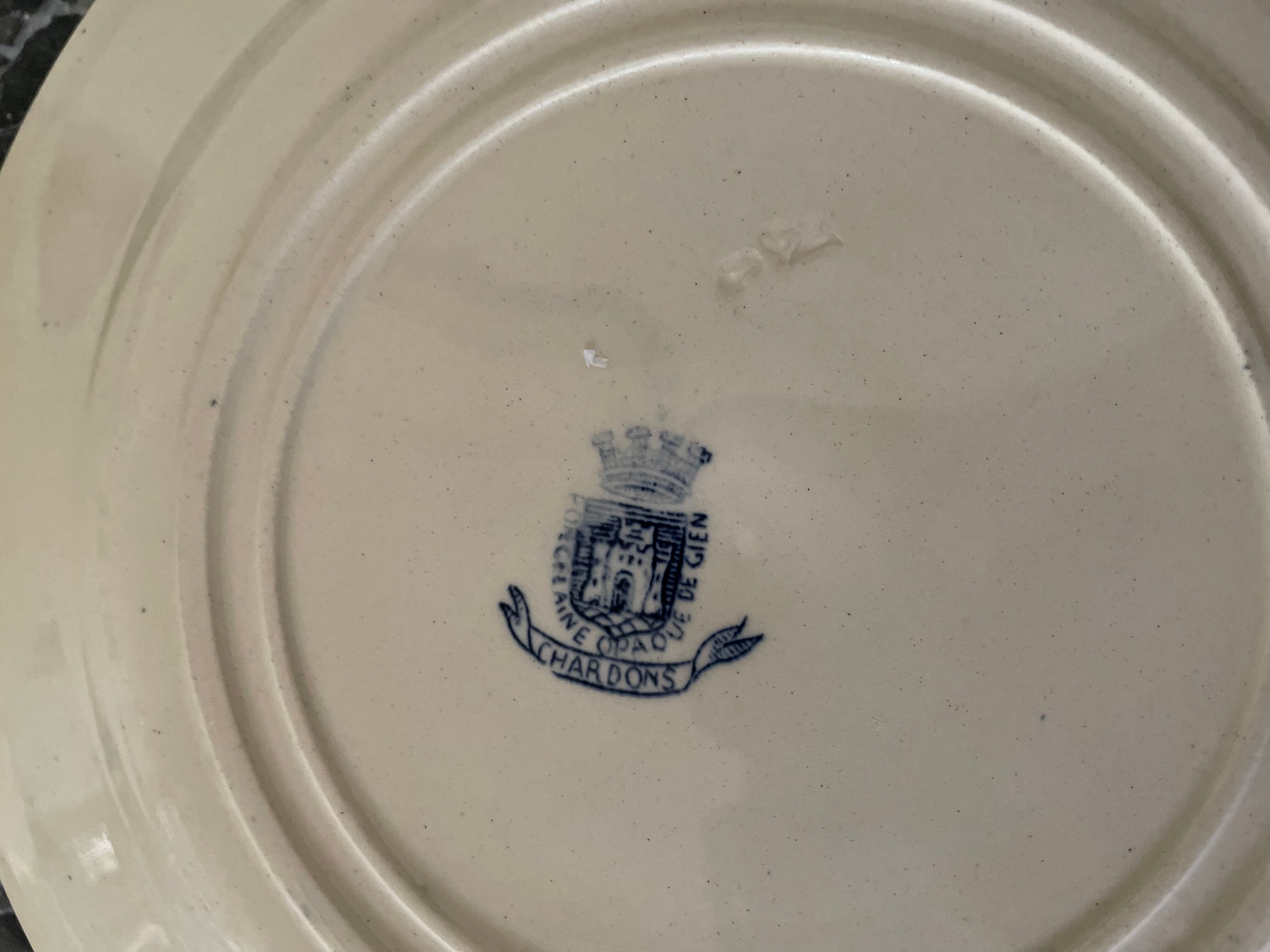 Flat plates Gien thistles