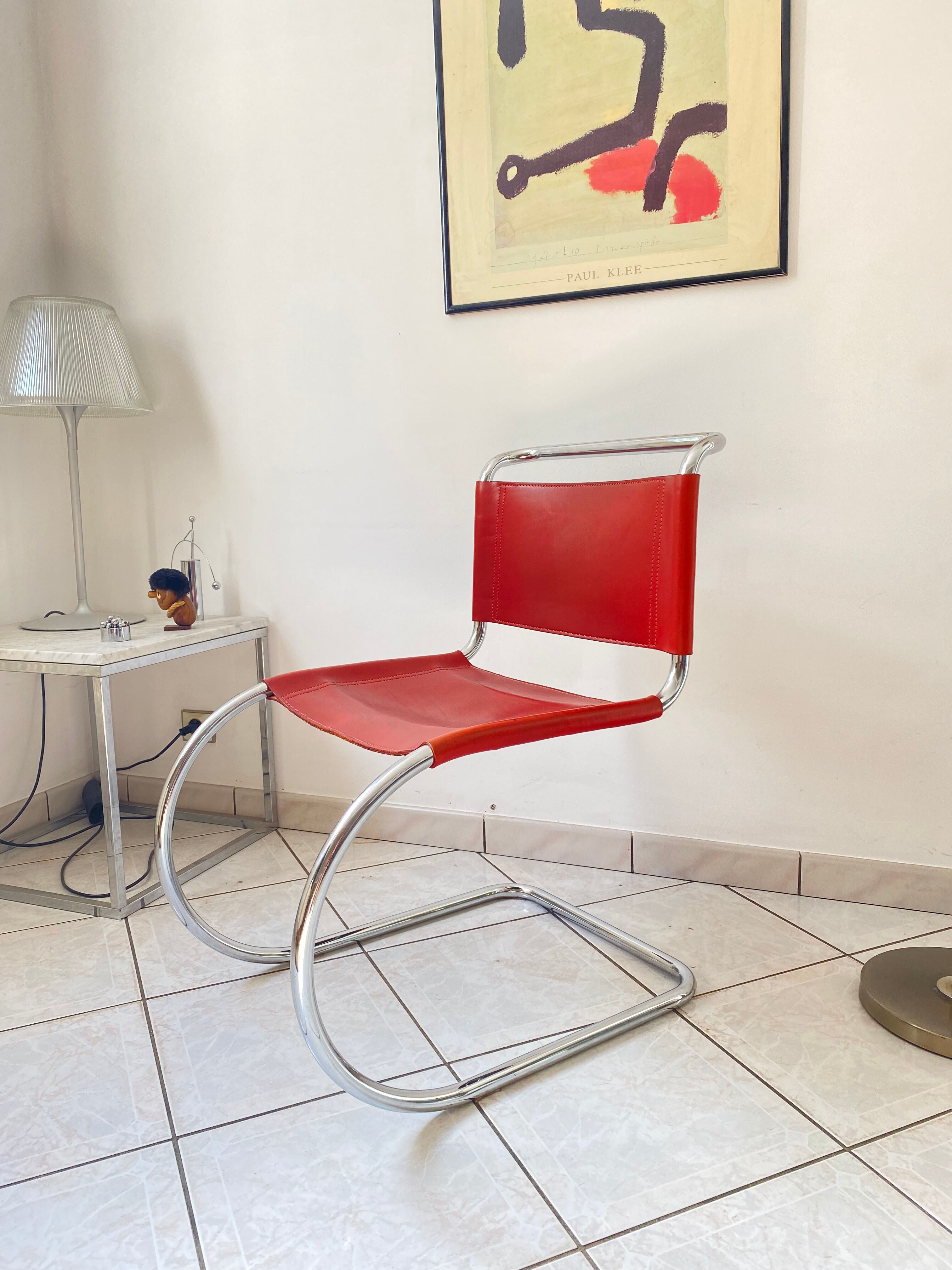 Pair of chairs MR 10 design Ludwig Mies Van Der Rohe vintage edition 90s