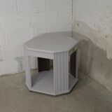 Art Deco side table repainted in "stormy" grey white