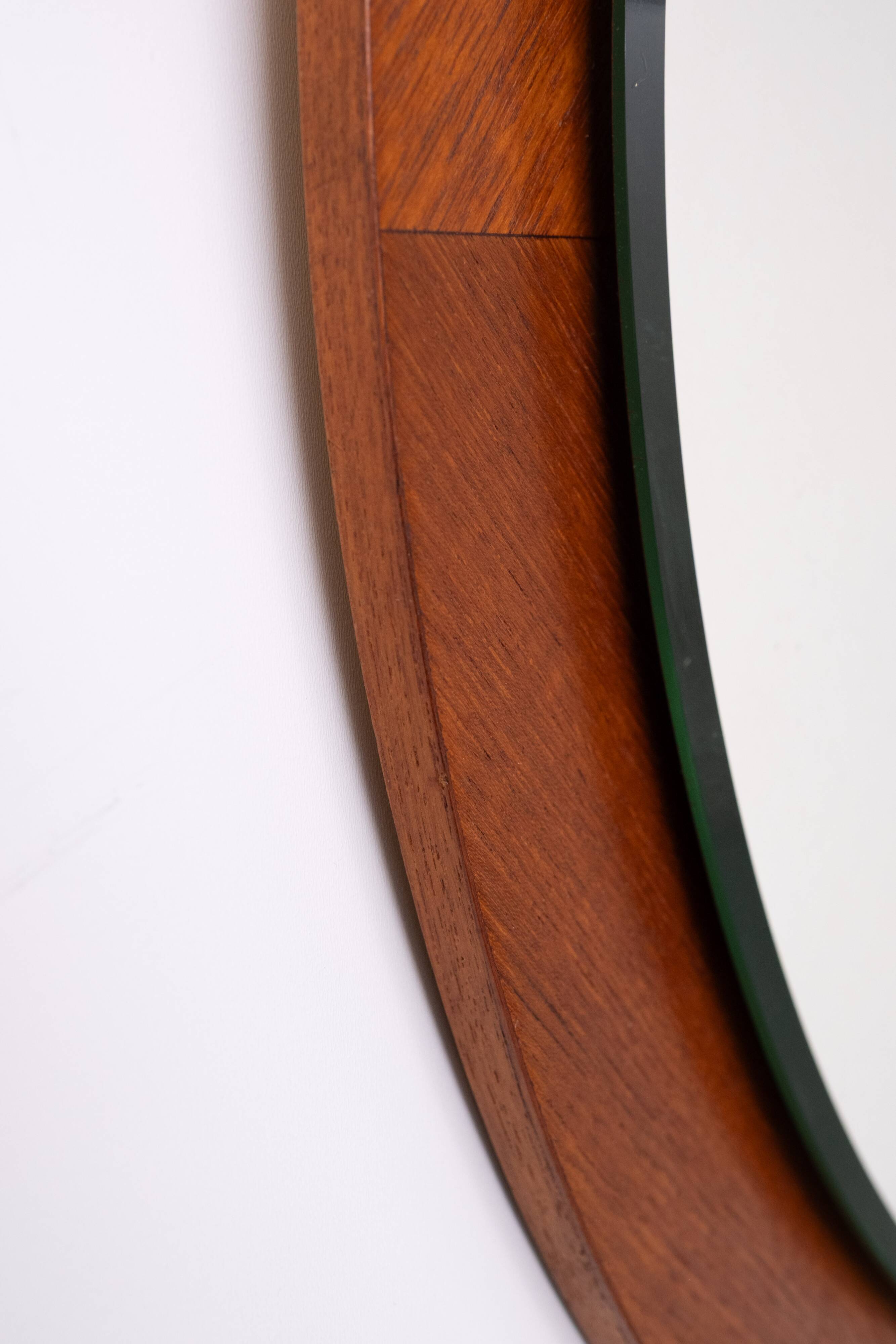 Round Teak wall Mirror 1960s Holland