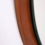 Miroir mural rond en teck des années 1960, Hollande