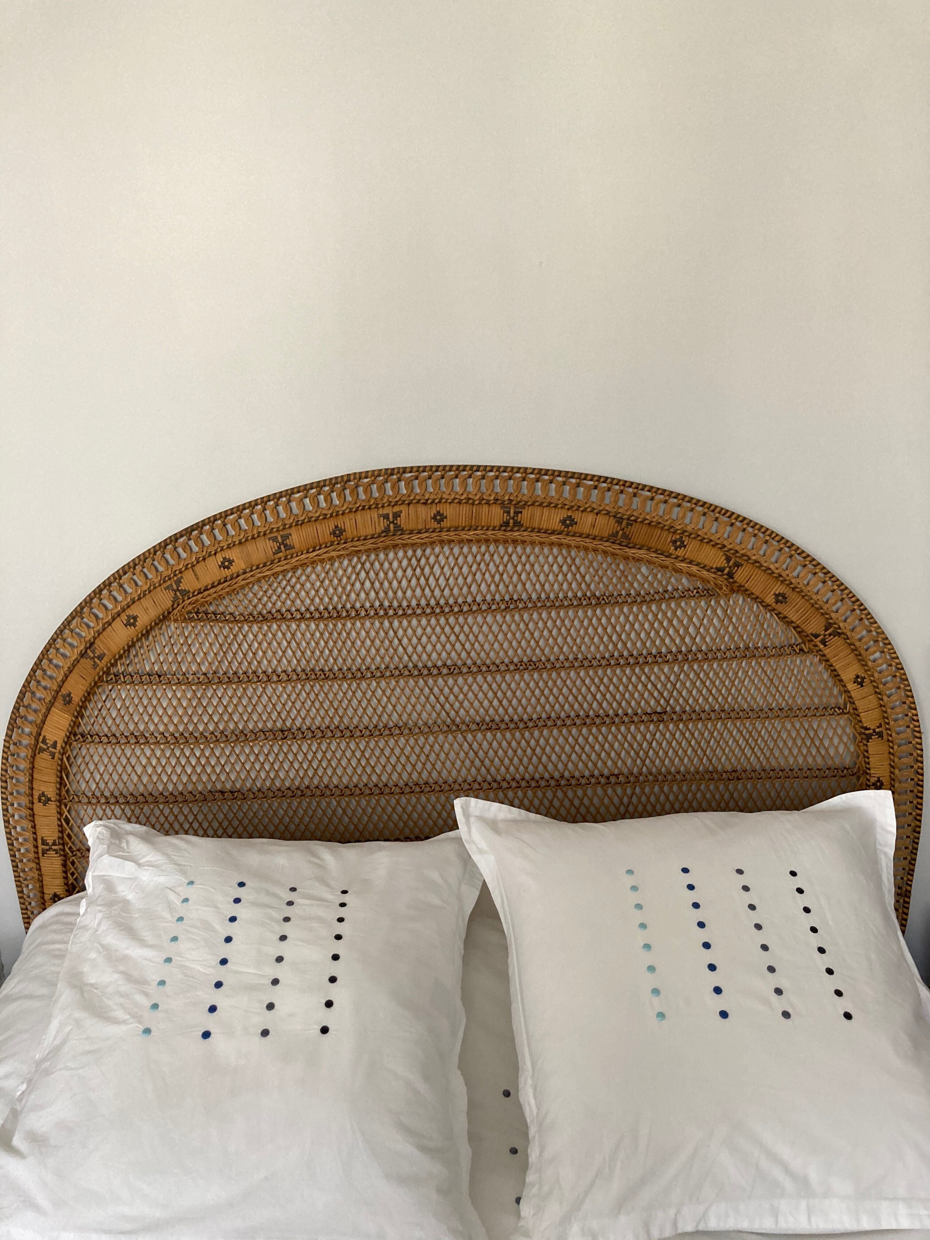 Rattan and wicker headboard