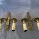 Directoire wall lights in gilded bronze, 20th century, Quiver decorations + foliage
