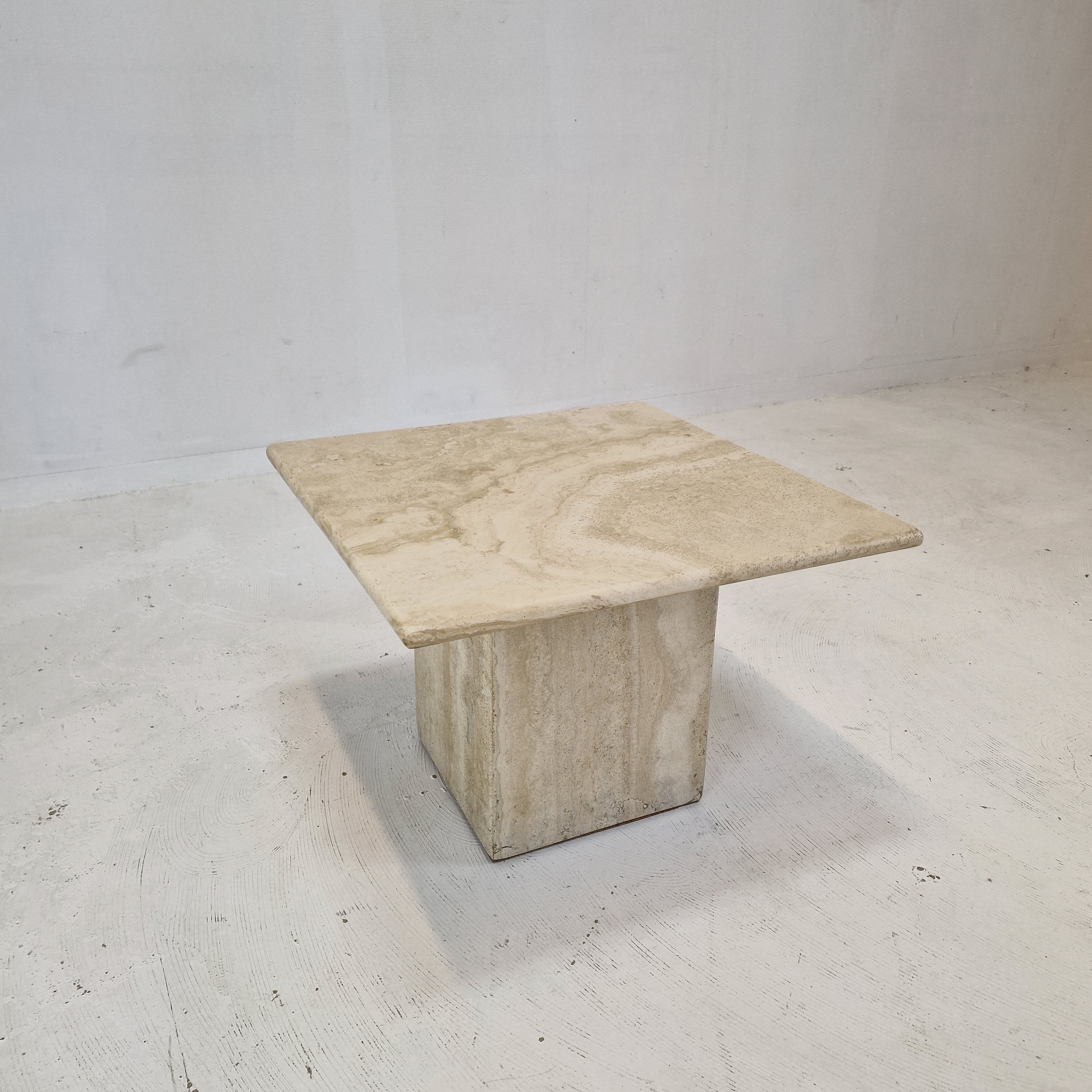 Italian travertine coffee table, 1980s