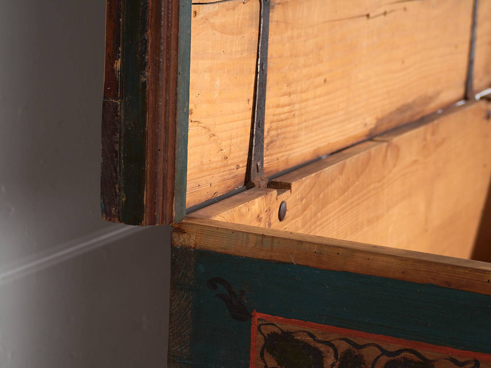 Antique hand-painted trunk dated 1847 #22