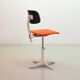 Chaise de bureau industrielle Ahrend De Cirkel avec revêtement en tissu orange, années 1950
