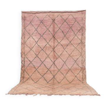 Tapis marocain vintage fait main rose 183 x 313 cm - Tapis en laine berbère authentique