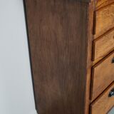 Belgian industrial oak apothecary cabinet, 1940s