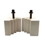 Hollywood regency set of 2 ceramic table Lamps, France 1970s