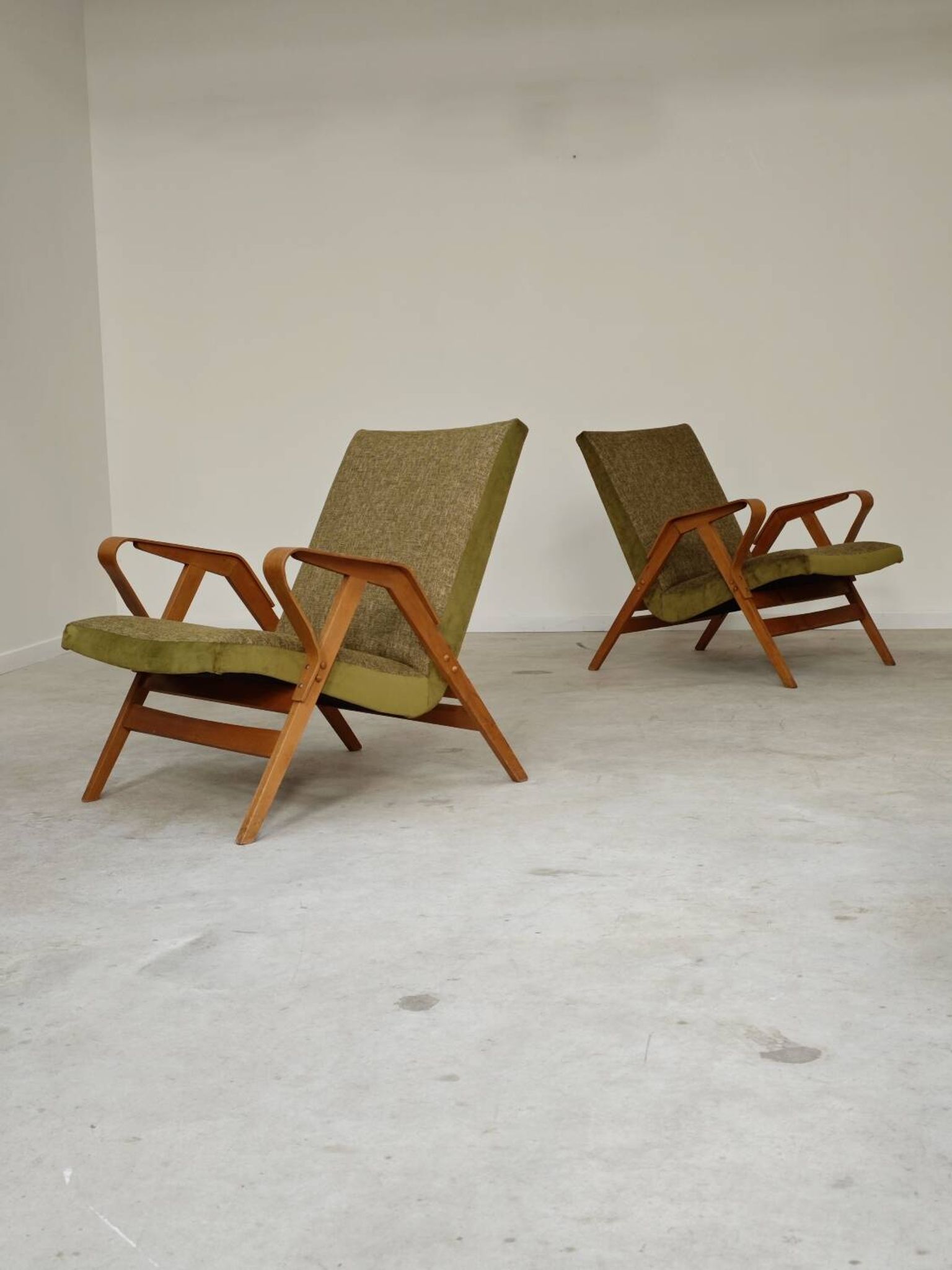 Pair of armchairs restored by Frantisek Jirak for Tatra Nabytok 1960