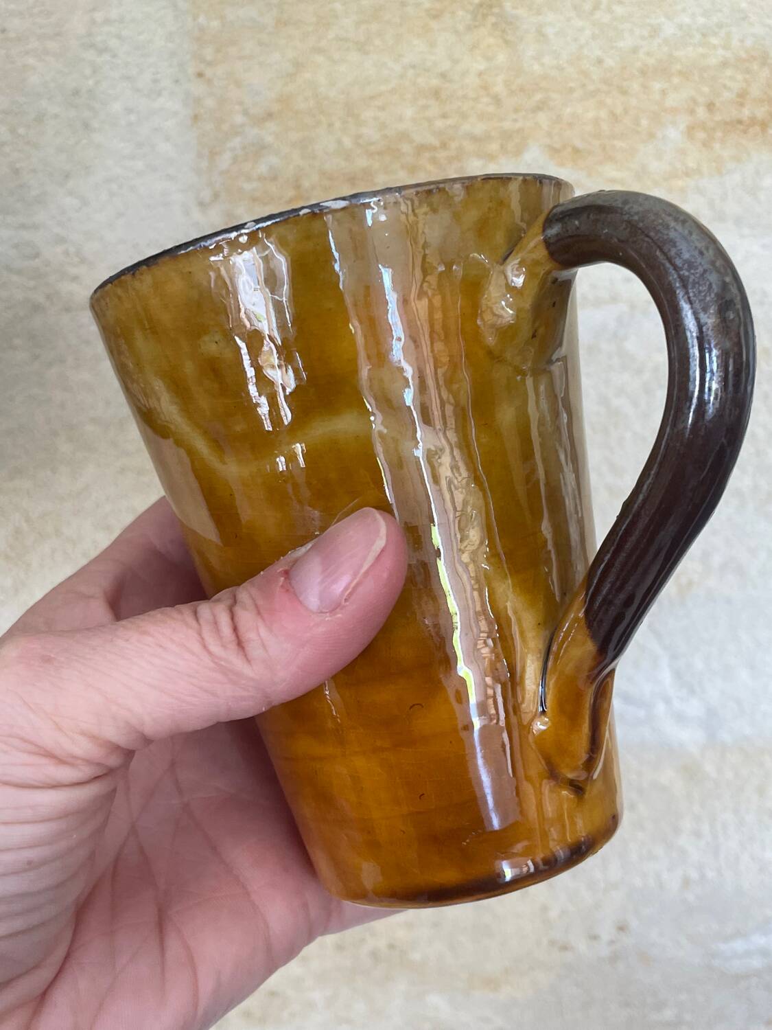4 tasses à café mugs en céramique émaillée Vallauris a.e gitma