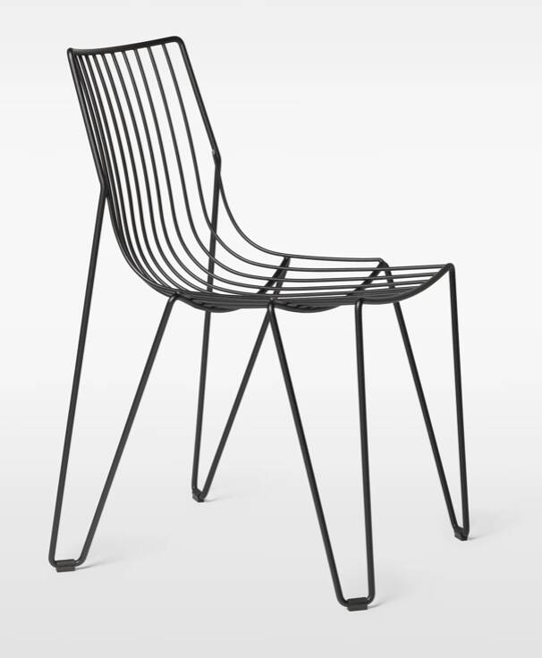 Stackable metal chair for outdoor and indoor use
