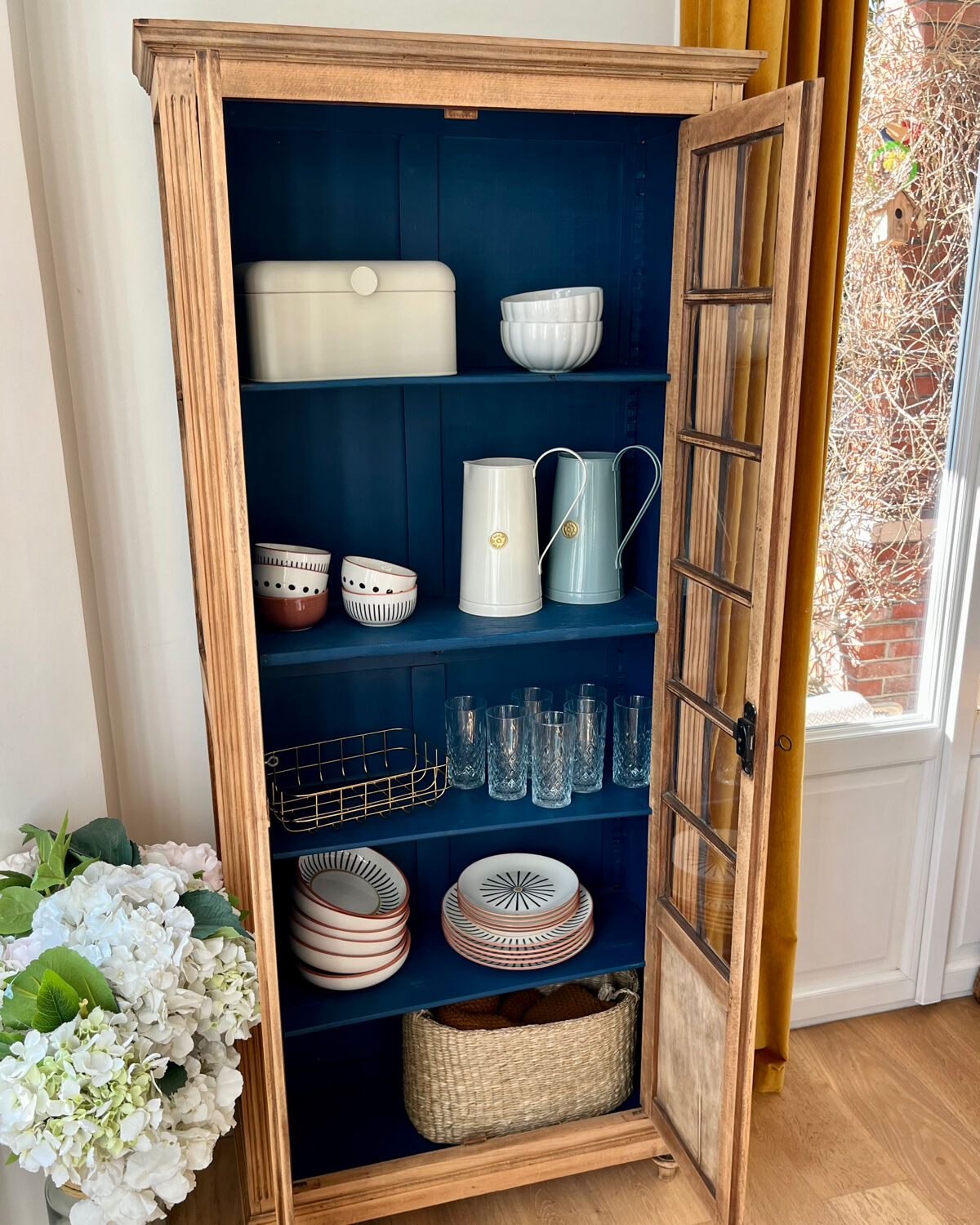 Renovated vintage display cabinet